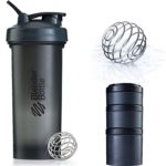 Blender Bottle Pro45 + ProStak Expansin 3Pak ( Gray Black : Full Black Colors)