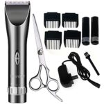 Sminiker Professional Cordless Rechargeable Hair Clippers Set with 2  Batteries, 4 Comb, Guides and Scissors – Grey