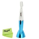 Ckeyin174?Mini Lady Electric EyeBrow Trimmer Body Face Hair Remover Shaver Wet Dry Use ( Blue )