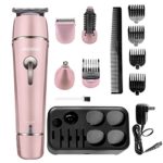 5 in 1 Electric Trimmer Kit, Aooher Professional Cordless Rechargeable Hair Clipper Shaver Nose Trimmer Grooming Kit with Stand for Men Women Kids