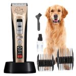 UPmagic Professinal Electric Hair Trimmer Set for Dogs and Cats,Rechargeable Cordless Pet Grooming Clipper Kit ,Heavy Duty Grooming Haircut Machine with Low Noise for Dogs Cats Horse and Other Animals