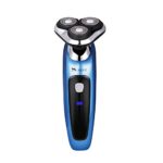 SURKER Electric Shaver Rotary Shaver Wet and Dry 3 in 1 With Nose Trimmer and Sidebums Razor Waterproof Black Blue