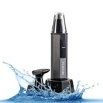 Flend 2-in-1 Waterproof Nose and Ear Hair Electric Trimmer Kit with Changeable Head for Beard and Mustache Grooming