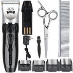 Cropal Pet Grooming Clippers with High Capacity Li-Battery, Quite Rechargeable Cordless Dog and Cat grooming clippers, Dogs Cats Hair Trimmer (silver/black)