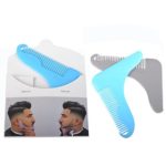 Darkyazi 2 pcs Beard Shaping Trimmers Comb, Mustache Jaw Line Styling and Shaping Template Comb Brush Tool for Men’s Shaving Sets.