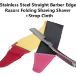 Stainless Steel Straight Barber Edge Razors Folding Shaving Shaver+Strop Cloth by Abcstore99