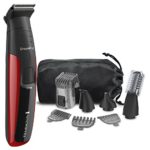 Remington PG6157 Head to Toe Lithium Powered Groomer Trimmer Kit with Titanium-Coated Stainless Steel Blades, Black & Red