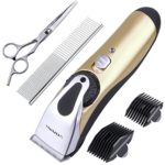 ihoven Dog Grooming Clippers Kit, Professional Rechargeable Cordless Pet Hair Clipper and Low Noise Cat Trimmer with Comb Guides Set