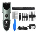 Dr.HeiZ Pet Grooming Clippers-Rechargeable Cordless Pro-cut Trimmer Kit for Dogs and Cats(Light Blue)
