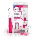 Veet Sensitive Precision Hair Trimmer & Shaper for Eyebrows, Facial Hair, Bikini Line, and Underarm, Bag & Battery Included, Waterproof – All in 1 Hair Removal for Women