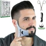 BEARDCLASS Beard Shaping Tool – 8 in 1 Comb Multi-liner Beard Shaper Template Comb Kit Transparent – for Men – Works with any Beard Razor Electric Trimmers or Clippers (Clear)