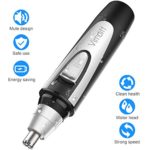 2018 Professional Nose Ear Hair Trimmer for Men Women, Electric Nostril Nasal Hair Clippers Trimmers Remover with Vacuum Cleaning System, IPX7 Waterproof, Mute Motor, Wet/Dry, Battery-Operated