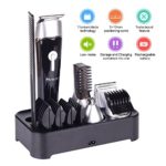 Beard trimmer kit with stand cordless Rechargeable waterproof 5 in 1 Multi-functional Men’s Grooming Kit Set with Electric hair Clipper,Dual shaver,precision trimmer,nose ear trimmer,body trimmer (11)