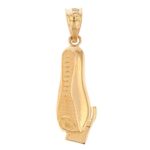 10k Yellow Gold Men’s Electric Shaver Straight Edge Razor for Barber Pendant