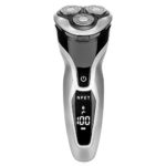 Electric Shaver Razor for Men 2 in 1 NPET ES8109 USB Quick Rechargeable Electric Razor, IPX7 Waterproof Wet & Dry Rotary Shavers with LED Display, Travel Lock & Pop Up Trimmer – Silver + Black