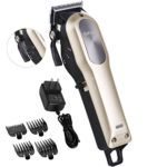 Kebor Hair Clipper for Men Cordless Built-in Huge 2000mAh Professional Home Cutting Set with Taper Lever, Rechargeable Li-ion Battery ICR18650, Heavy Duty Motor, Detachable Cord – Gold