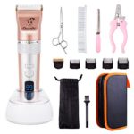 OCOOPA Dog Grooming Kit, Low Noise Pet Clippers, 2000mAh Rechargeable Electric Dog Clippers with Two Turbo Speed Option – for Dog Cat Rabbit Horse and More