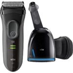 Braun Series 3 ProSkin 3070cc Men’s Electric Foil Shaver/Rechargeable Electric Razor, and Clean & Charge Station, Black