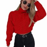 Women’s Casual Long Sleeve Solid Soft Knit Turtleneck Sweater Tops Pullover Dress Sweaters Women