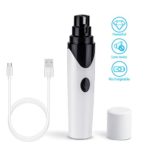 Casfuy Dog Nail Grinder 2018 Upgraded Rechargeable Electric Pet Nail Grinder Portable and Ultra Quite for Small Medium Large Dogs