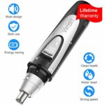 2018 Professional Nose Ear Hair Trimmer for Men Women, Electric Nostril Nasal Hair Clippers Trimmers Remover with Vacuum Cleaning System, IPX7 Waterproof, Mute Motor, Wet/Dry, Battery-Operated