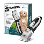 PetTech Professional Dog Grooming Kit – Rechargeable, Cordless Pet Grooming Clippers & Complete Set of Dog Grooming Tools. Low Noise & Suitable for Dogs, Cats and Other Pets (Chrome)