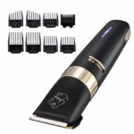 OMORC Professional Dog Clippers for Thick Coats, Quite Electric Pet Hair Trimmer with 4-Hour Cordless Operating, Cat Grooming Kit with 8 Guides Comb & Stainless Steel Sharp Blades