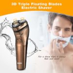 POVOS PQ8700 3D Triple Floating Blades Electric Shaver Shaving Razor Trimmer