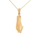 14k Yellow Gold Men’s Electric Shaver Straight Edge Razor for Barber Pendant Necklace, 18″