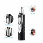 2019 Version Nose Hair Trimmer for Men Women, XURI Electric Nose and Ear Hair Trimmers Clippers  Remover with Vacuum Cleaning System, Battery Operated, IPX7 Waterproof, Mute Motor, Wet/Dry