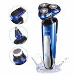 Electric Shaver for Men, Homeasy Men Electric Razor Rotary Beard Trimmer Nose Hair Trimmer Face Cleaning Brush Waterproof Wet and Dry USB Rechargeable 4 In 1 Shaving Machine