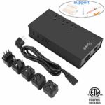 Voltage Converter Power Adapter Universal Power Step Down 220V to 110V 350W Max with 3 USB Smart Charging Ports,for Hair Curler Flat Iron Black Powerjc