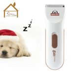 BOVON Professional Dog Clippers – Low Noise Pet Hair Clippers Cordless Dog Trimmer Pet Grooming Tools with Stainless Steel, 2 Comb Guides for Small/Large Dogs, Cats, Horse and Other Animals (White)