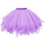 Esharing Women’s Pleated Gauze Skirt Adult Tutu Dance Skirt Purple