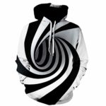 SSYUNO Big Sale Fashion Sexy Mens 3D Digital Vortex Printed Long Sleeve Hooded Sweatshirt Tops Blouse
