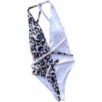 Tantisy ??? One-Piece Swimsuit? Women’s Leopard Print Solid Color Patchwork Bandage Bikini Tankini Set Bathing Beachwear Blue