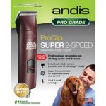 Andis ProClip Super 2-Speed Detachable Blade Clipper, Professional Animal/Dog Grooming, Burgundy, AGC2 (22360)