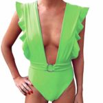 Women’s Strap Side Halter Bikini Bathing Suits 2 Pieces Sets Sexy Beach Swimsuit Green
