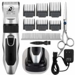 Bonve Pet Dog Grooming Clippers, Low Noise Rechargeable Cordless Electric Clippers Set for Dogs Cats Horse