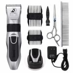 Dog Grooming Clippers – Cordless Quiet Pet Hair Clippers Trimmer, Professional Hair Clipper Set with Stainless Steel Blades, Dog Comb Shears for Dogs Horse Cats Pet