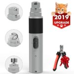 Pet Nail Grinder Electric Paw Trimmer Clipper with 2 Speed Grooming Kit for Dogs Cats Quiet Portable & Rechargeable Gentle Painless Paws Trimming Shaping and Smoothing for Small Medium Large Pets