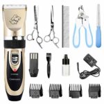 Ceenwes Dog Clippers Low Noise Pet Clippers Rechargeable Dog Trimmer Cordless Pet Grooming Tool Professional Dog Hair Trimmer with Comb Guides Scissors Nail Kits for Dogs Cats & Other Hairy Animals