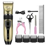 PERSUPER Dog Shaver Clippers Low Noise Pet Hair Trimmer Rechargeable Cordless Electric Hair Clippers Set for Dogs Cats Pets