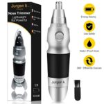 Nose Hair Trimmer – Jurgen K Professional Painless Nose and Ear Hair Trimmer Clipper Removal for Men&Women, Battery Operated, Mute Motor, Double-Edge Stainless Steel Blades