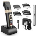 ETEREAUTY Hair Clippers for Men, Cordless Hair Trimmer, Rechargeable Beard Trimmer – with Titanium Ceramic Blade, LED Display, 3 Adjustable Speeds Beard Trimmers-Great for Father/Husband/Boyfriend