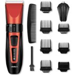 Hair Clippers for Men Electric Trimmer Cordless Hair Cutter Grooming Kit LED Display with Stainless Steel Blades for Men & Women (Red) ELEHOT