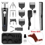 Abbicen New 5 in 1 Multi-functional Beard Trimmer Men’s Grooming Kit with Beard Shaping & Styling Tool Dual Shaver Body Trimmer Precision Nose & Ear Trimmer Waterproof Recharqeable Cordless (Black)