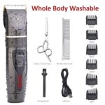 IWEEL Dog Clippers, Professional Rechargeable Cordless Cat Shaver and Low Noise Water Proof Electric Dog Trimmer Pet Grooming Kit Animal Hair Clippers Tool with Scissors Combs for Dogs Cats Washable