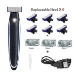 Electric Razor For Men Washable Rechargeable Shaver Electric Shaving Machine Beard Trimmer (shaver head x 6)