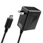 heavKin-Home Compatible with NS Switch/Lite Adapter Charger Game Console Power Charger with Transformer Handle Fast Charge (Black, 1x Charger)